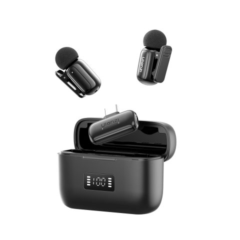 ULANZI A200 Mini Mic Wireless Lavalier Lapel Microphone for iPhone 17/16/15 Type-C, 48kHz/24-bit, Plug & Play, Smart Noise Cancelling, Digital Display, 30H Battery for Video Recording