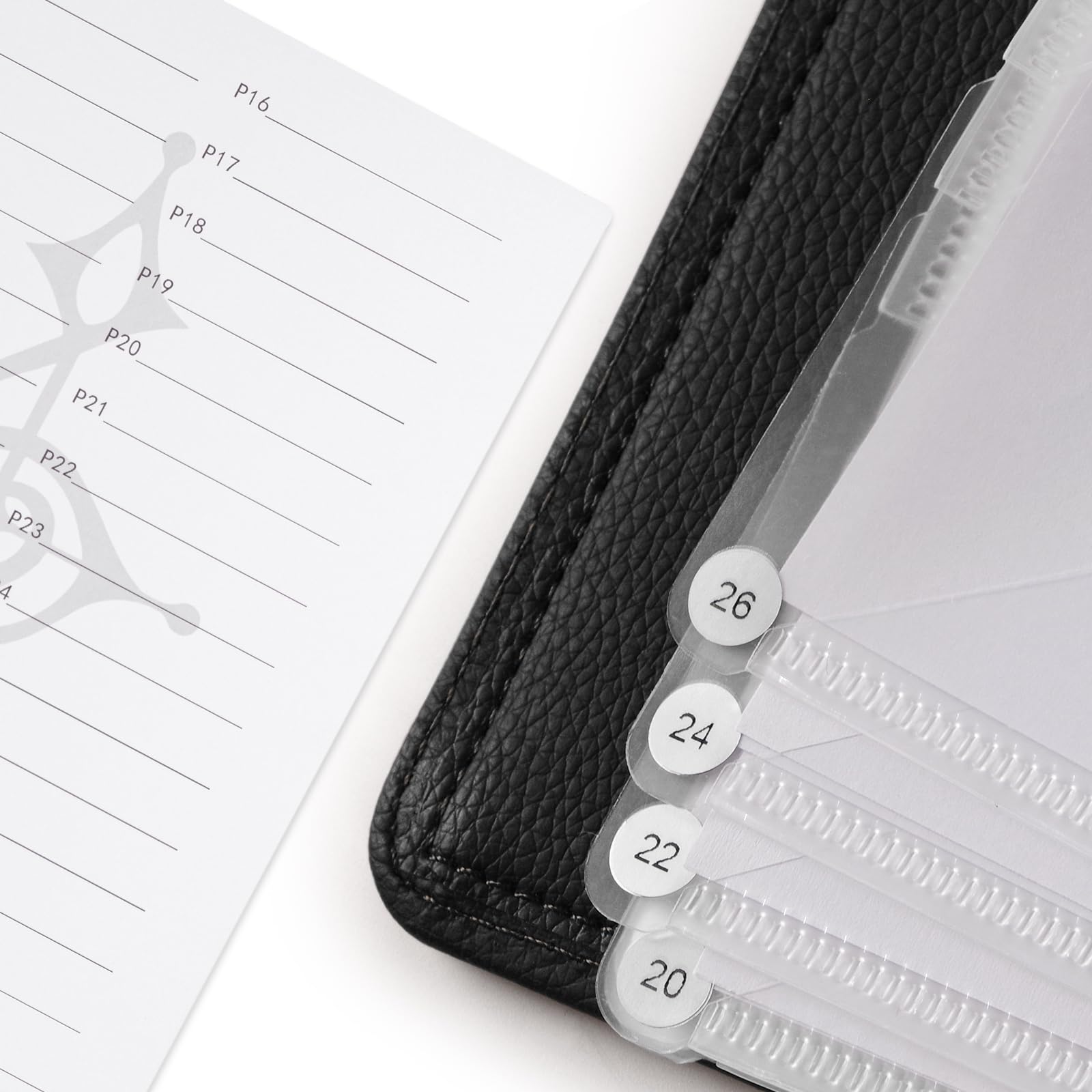 Rockhouse Black Sheet Music Folder Writable 3 Ring Binder with 30 Sleeves