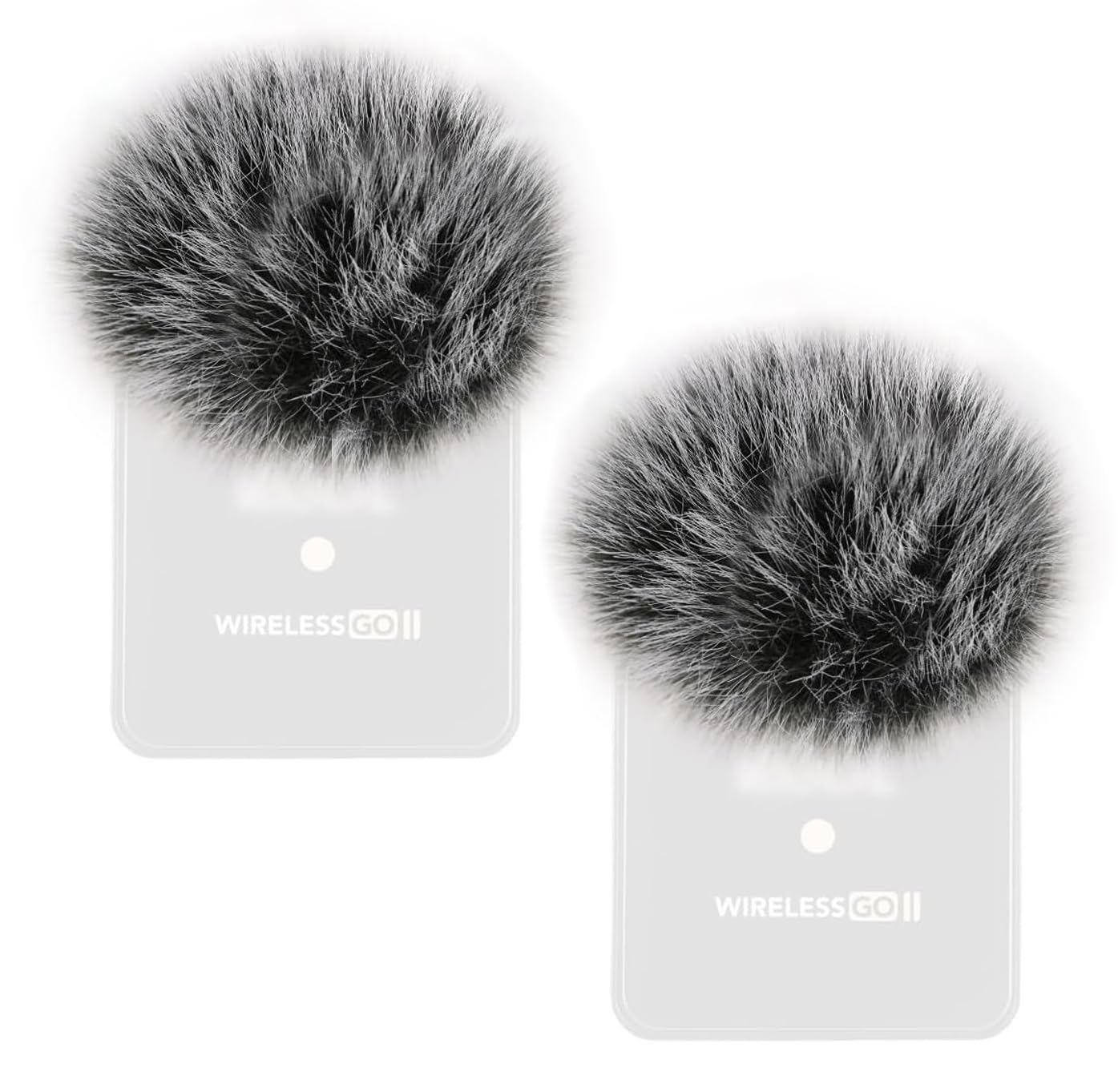 Premium Furry Windscreen Windshield Dead-cat for Rode Wireless Go Microphones (2PCs-Gray, Rode Wireless Go II)