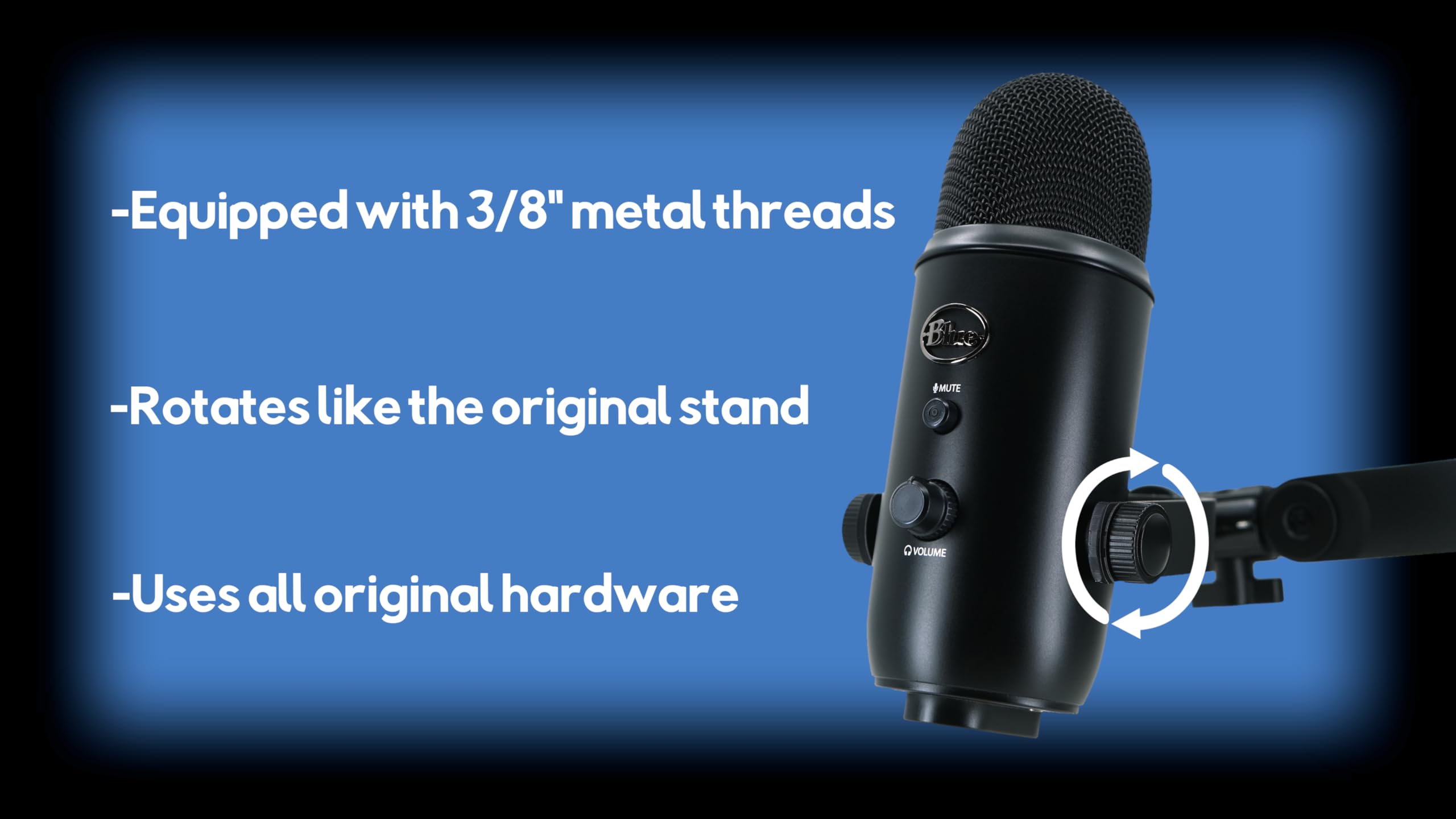 Desk Cookies Blue Yeti Microphone Mount 3/8″ Adapter, Boom Arm Attachment, Durable Mounting Threads, Microphone Holder, Slim Profile (Red)