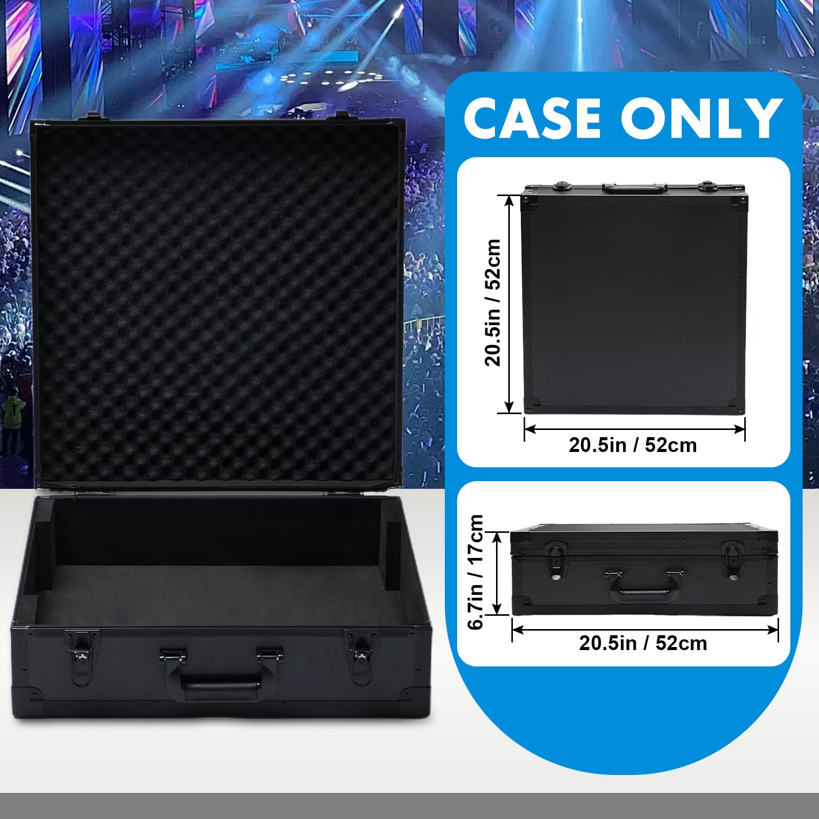 YDEPLVEO Mixer Case for Yamaha MG16XU/ MG20XU | Protective Hard Shell Carrying Storage Gig Bag Case for Mackie ProFX16V3 / Tascam Model 16 with EVA Foam | Fits Mixer Size up to 19.7’’ X 17.4″ X 5.2″