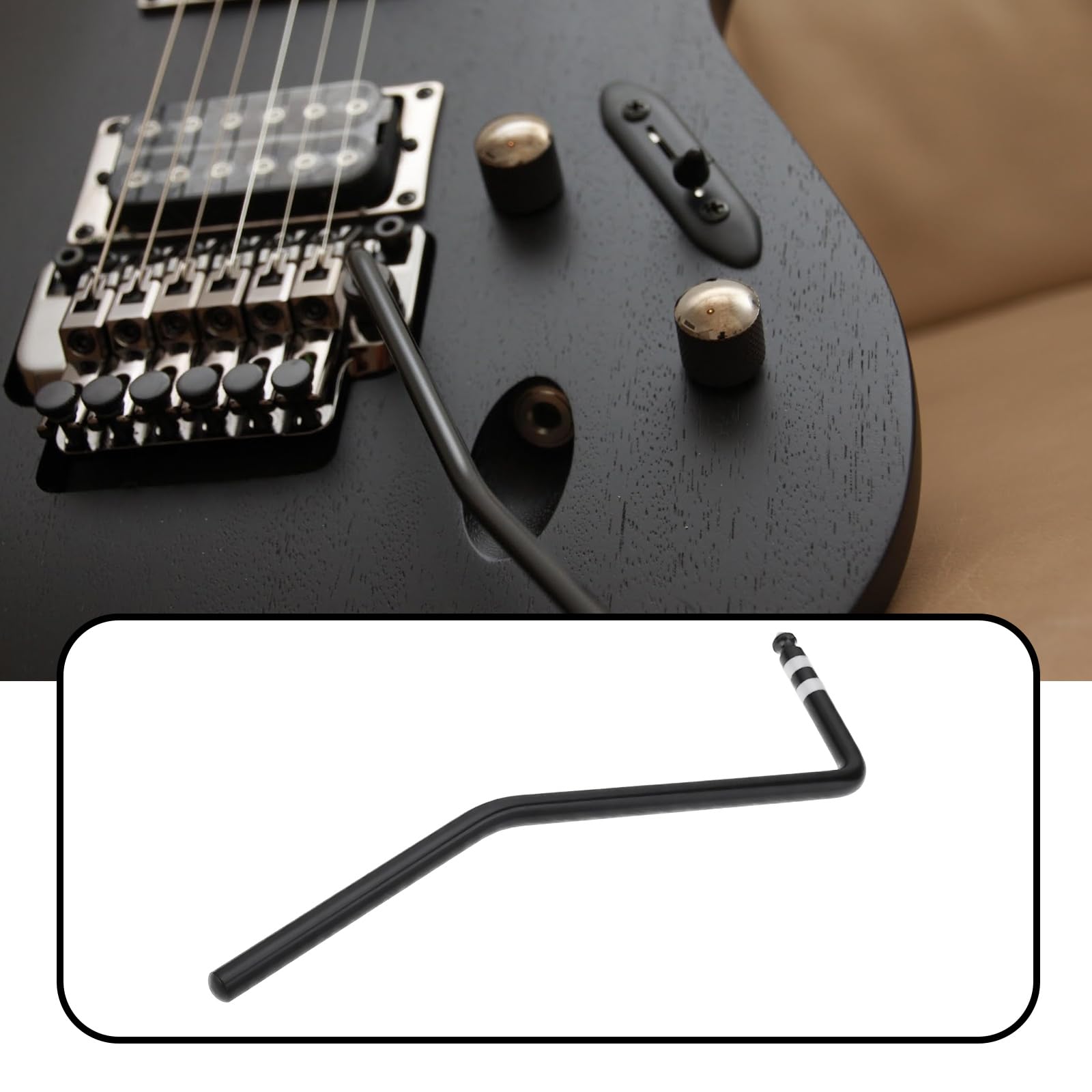Briny River 2Pcs 6mm Guitar Tremolo Arm Compatible with Ibanez Edge Lo-Pro Compatible with Edge Pro Black