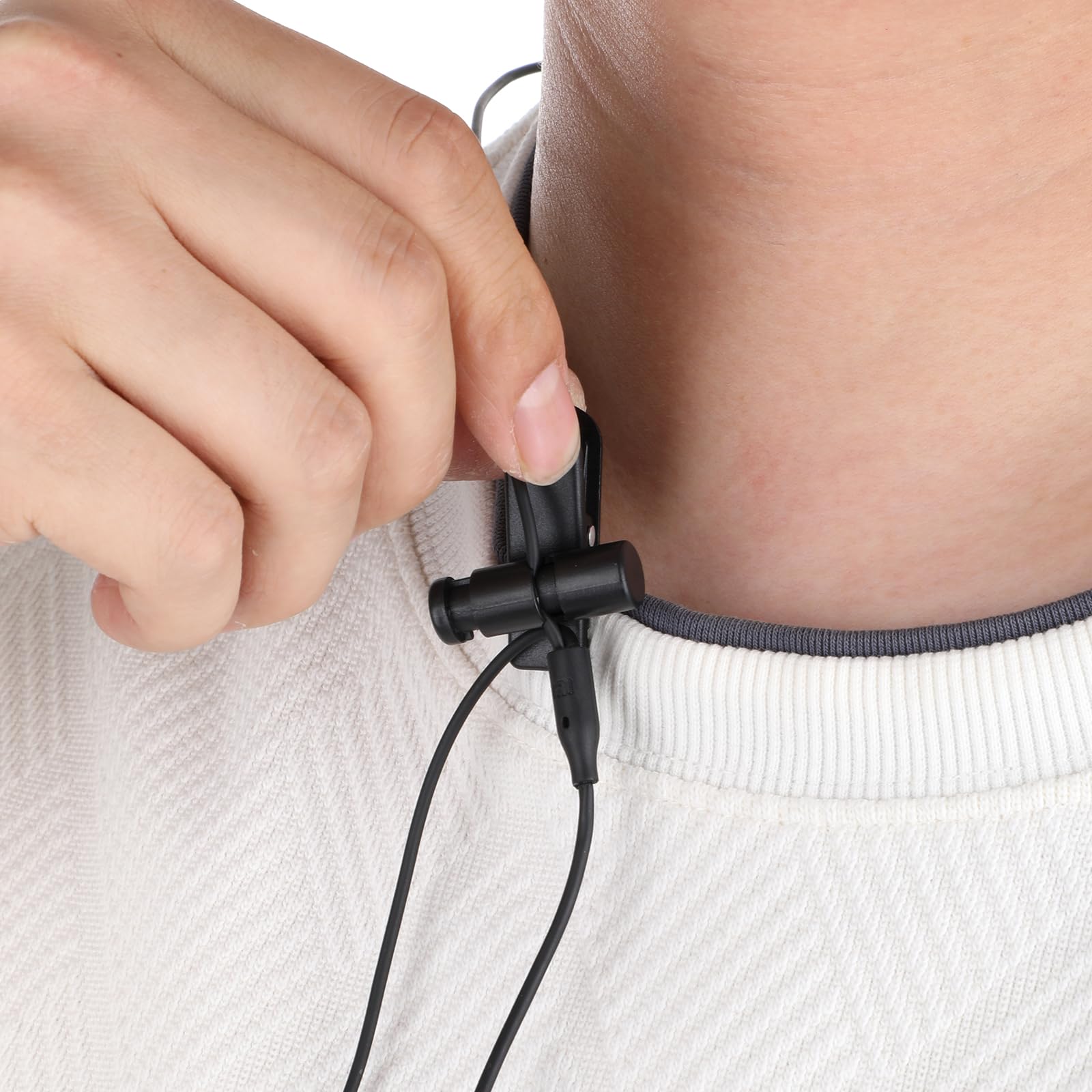 6 PCS Headphone Clips, Black Headset Wire Clip for 2-4mm Cables