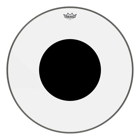 Remo Bass, CONTROLLED SOUND®, Clear, 26″ Diameter, BLACK DOT(TM) On Top