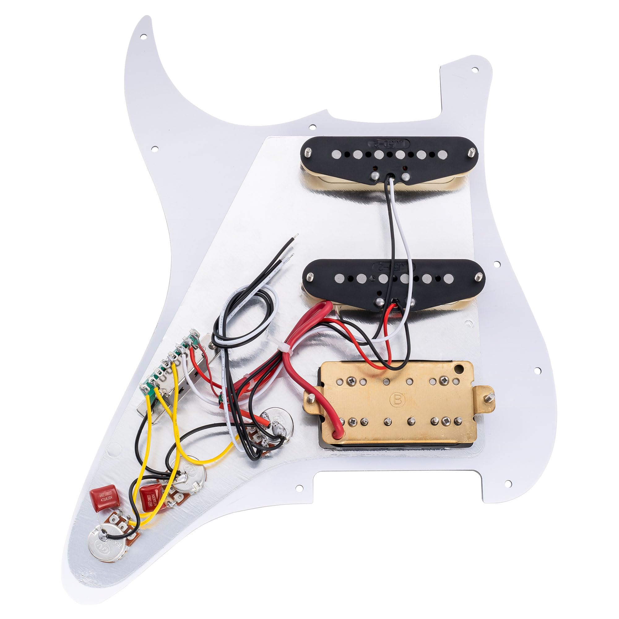 Musiclily Basic Pre-wired Loaded Standard ST HSS Pickguard, Tortoise Shell