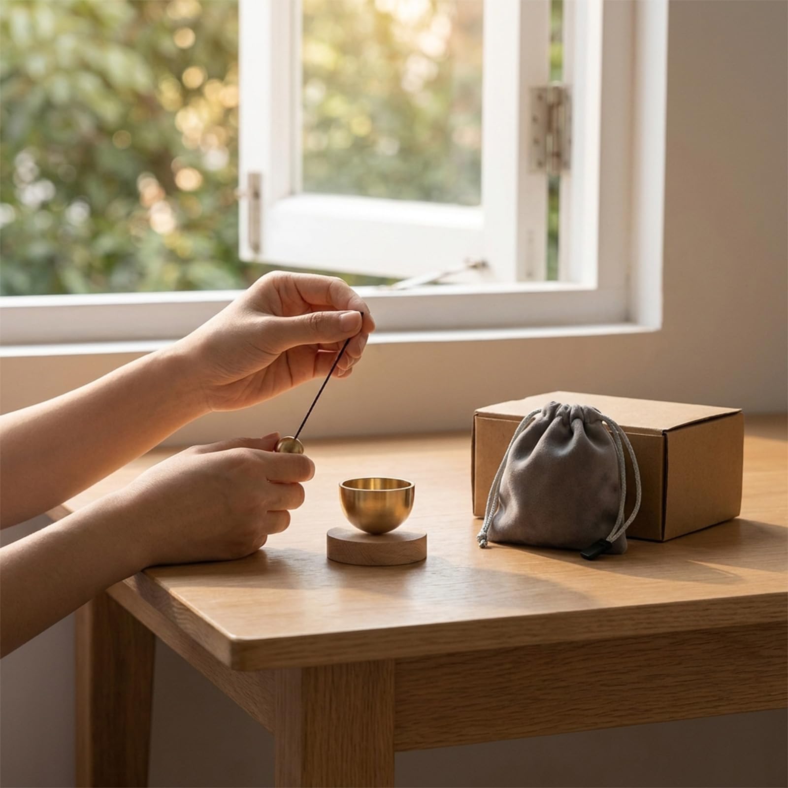 Mini Singing Bowl Set,Portable Brass Meditation Sound Bowl for Yoga