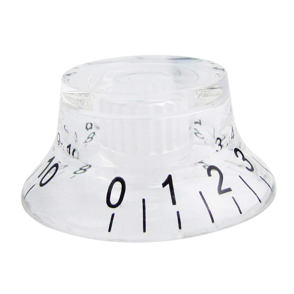 FLEOR 4pcs LP Guitar Top Hat Knobs Transparent 18 Splines Bell Knob for LP SG Electric Guitar
