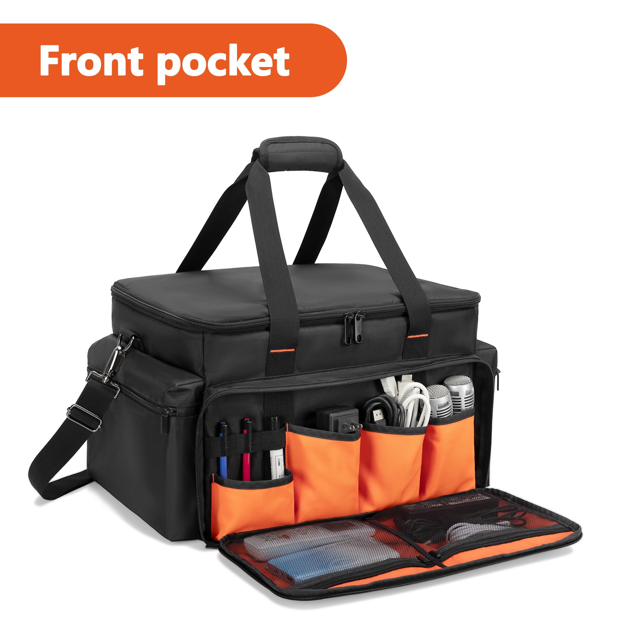 Trunab DJ Cable File Bag with Adjustable Dividers, 15.6” Laptop Sleeve