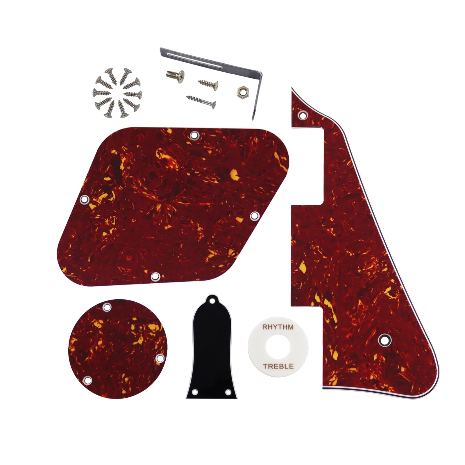Phrilam Electric Guitar Pickguard Set for Gibson Les Paul,Red Tortoise 4Ply