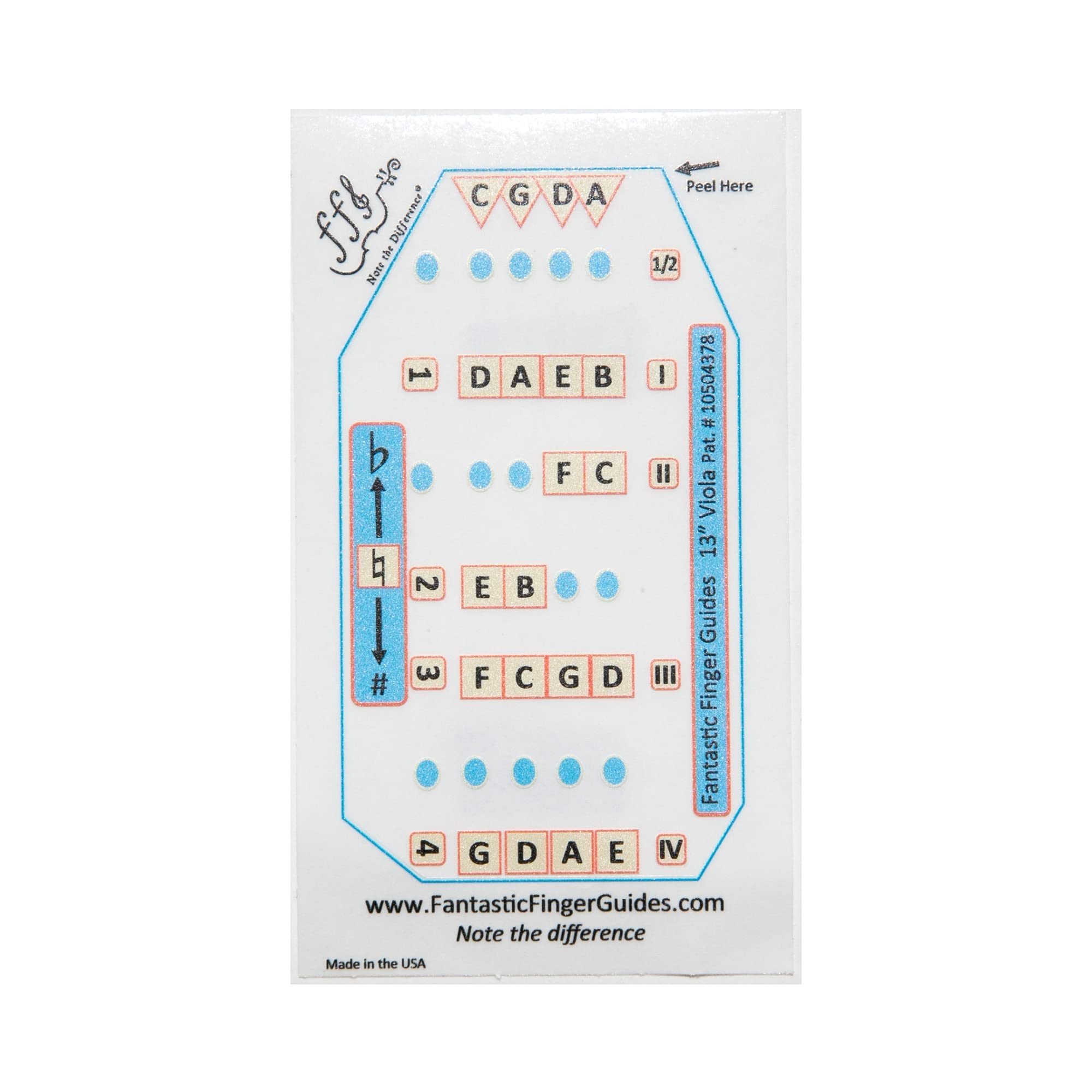 Fantastic Finger Guide for Violas | Stringed Musical Instruments | Fingerboard and Fretboard Stickers for Learning All Notes | Adult Beginner Viola Finger Guide | 13″ Size