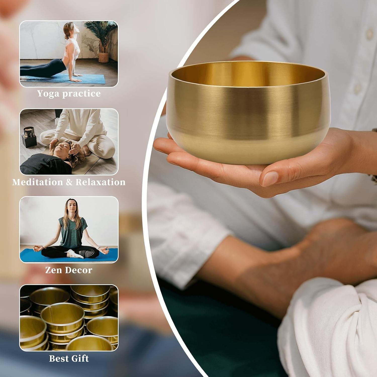 Tibetan Singing Bowl, 6-Inch Sound Bowl Meditation Set