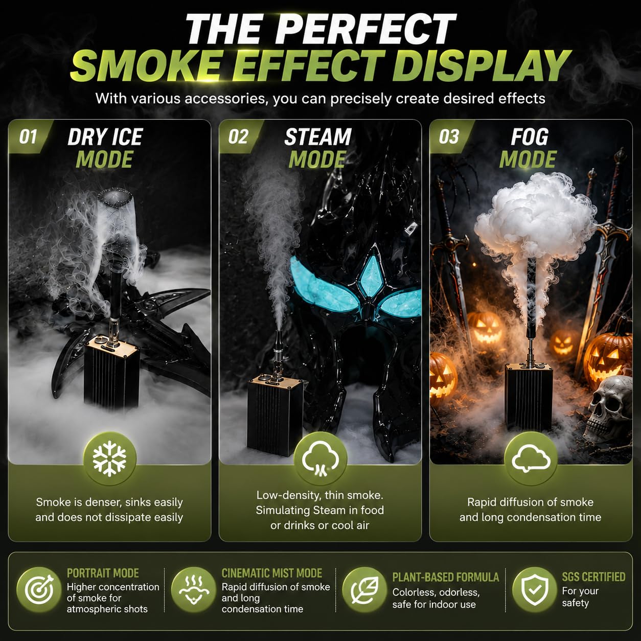 StageFogger Mini Fog Machine- Handheld Cinematic Smoke Generator for Macro Photography&Product Shoots, 0s Preheating for DIY Models,Food Styling,Tiny Scenes (CZ1 Fog Machine Set)