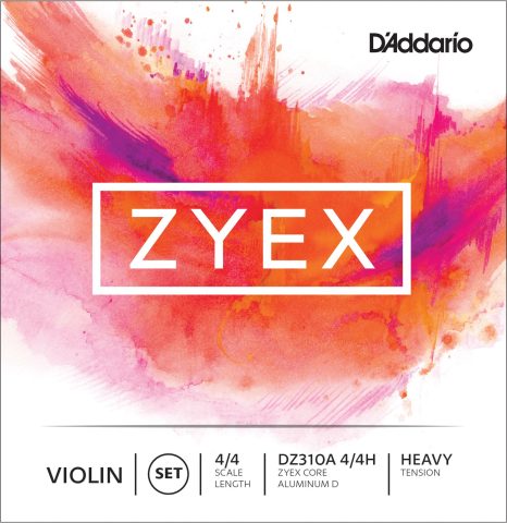 D’Addario Zyex Violin String Set with Aluminum D, 4/4 Scale, Heavy Tension