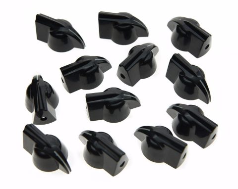 Dopro Pack of 12 Raised Vintage Set Screw Guitar AMP Chicken Head/Effect Pointer Knob Black