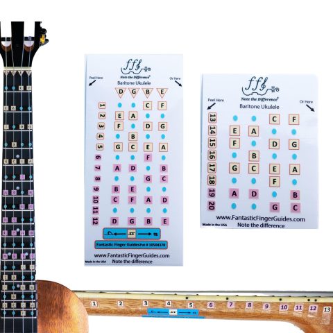Fantastic Finger Guide for Baritone Ukulele | Fretboard & Fingerboard Stickers | Learn to Play Ukulele
