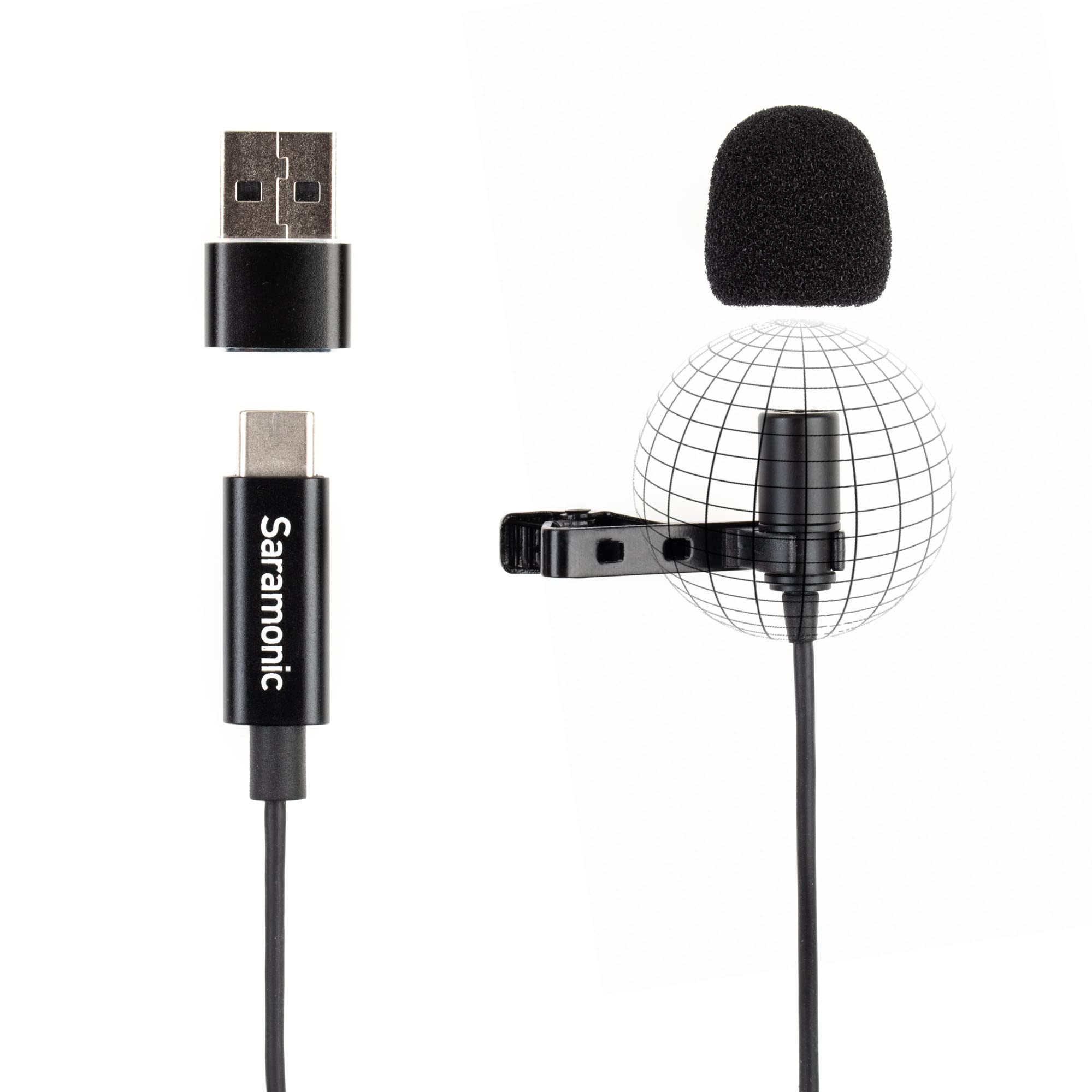 Saramonic LavMicro-U USB C Lavalier Microphone for iPhone 15, iPad, Android, Omnidirectional Condenser Lapel Mic for Vlogging, Interviews, YouTube, TikTok