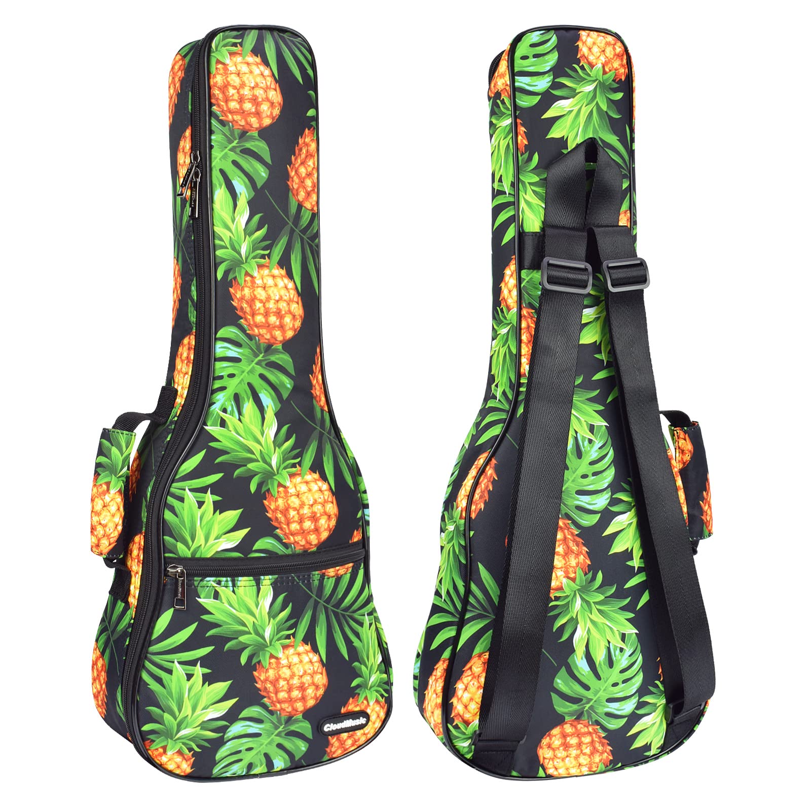 CLOUDMUSIC Ukulele Case Gig Bag Padded Backpack For Tenor 26″ Inch(Tenor,Pineapple)