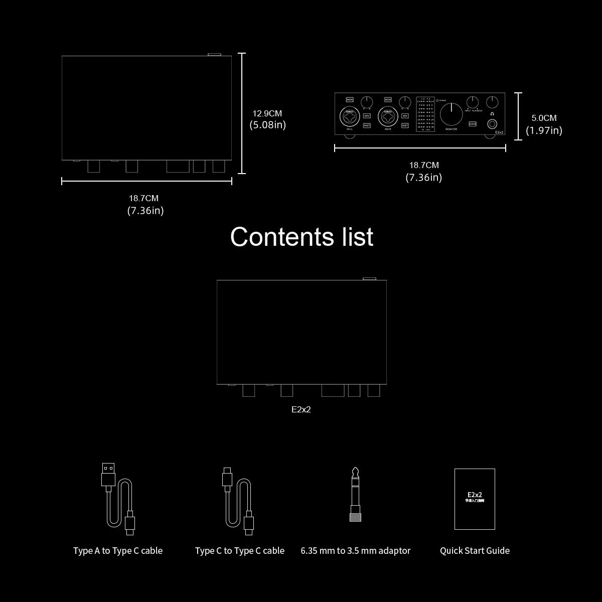 TOPPING E2X2 USB Audio Interface – High-Performance Mixer & Recording Interface for PC, Mac, iPhone & Android – Ultra-Linear Preamp, 48V Phantom Power, Low Noise, Real-Time Monitoring (White)