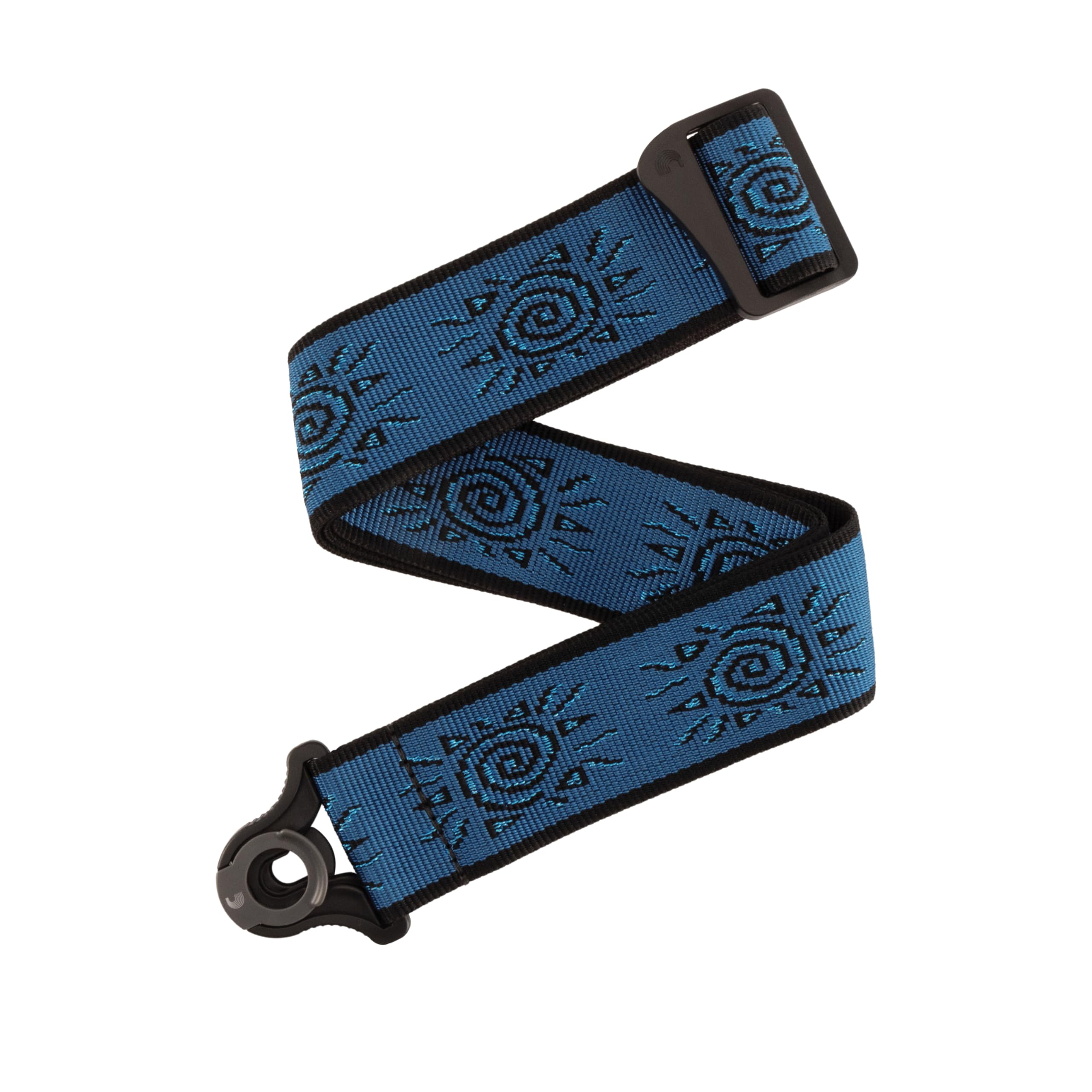 D’Addario 50BALPW04 Auto Lock Guitar Strap – Acoustic & Electric Guitar Accessories – Easy to Use Auto Locking Guitar Straps – Uses Existing Guitar Strap Buttons – Vintage Planet Waves Sun, Blue