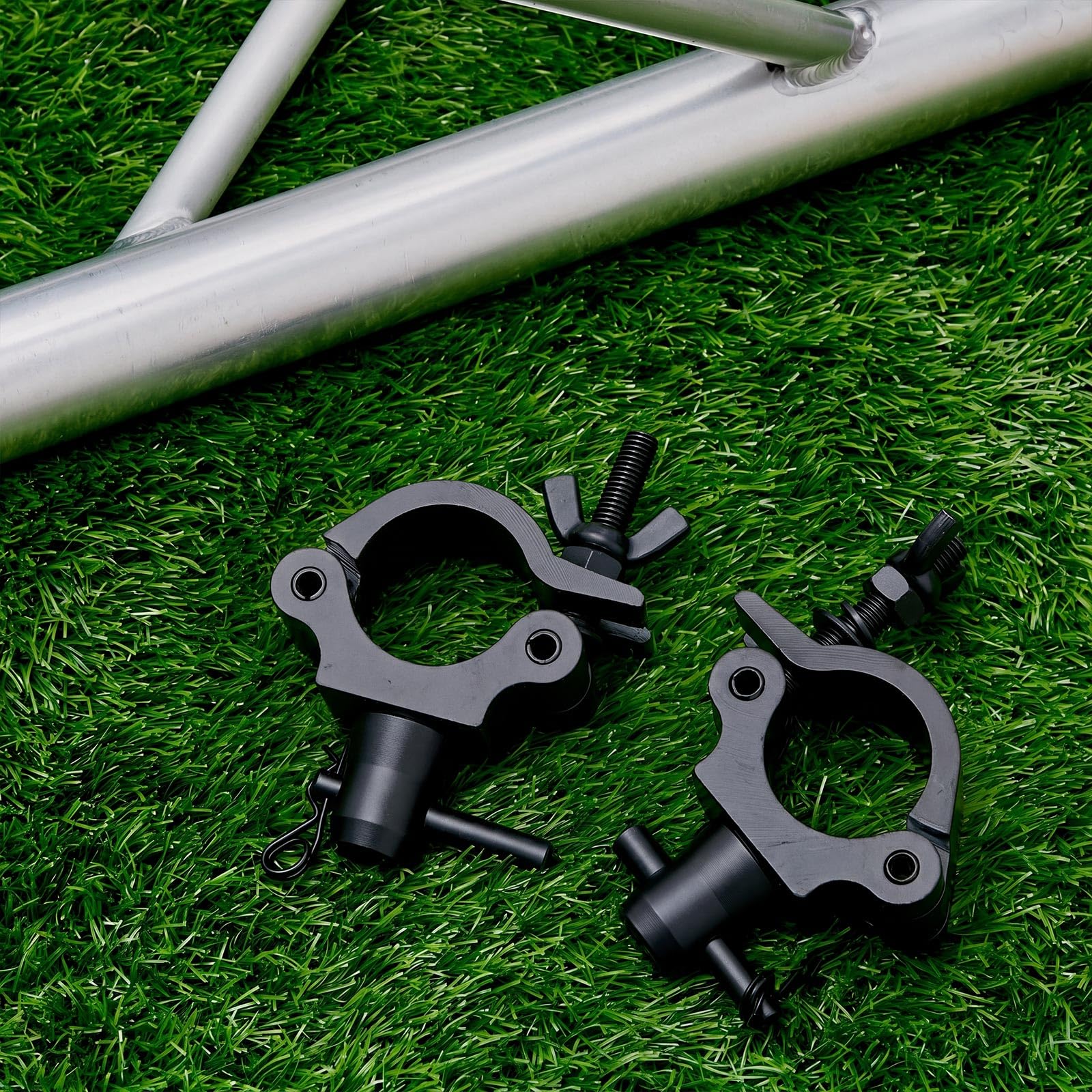 Pelopy 2 Pcs 2″ Truss Clamp with Eye Bolt for 48-51mm Truss Tube, Black