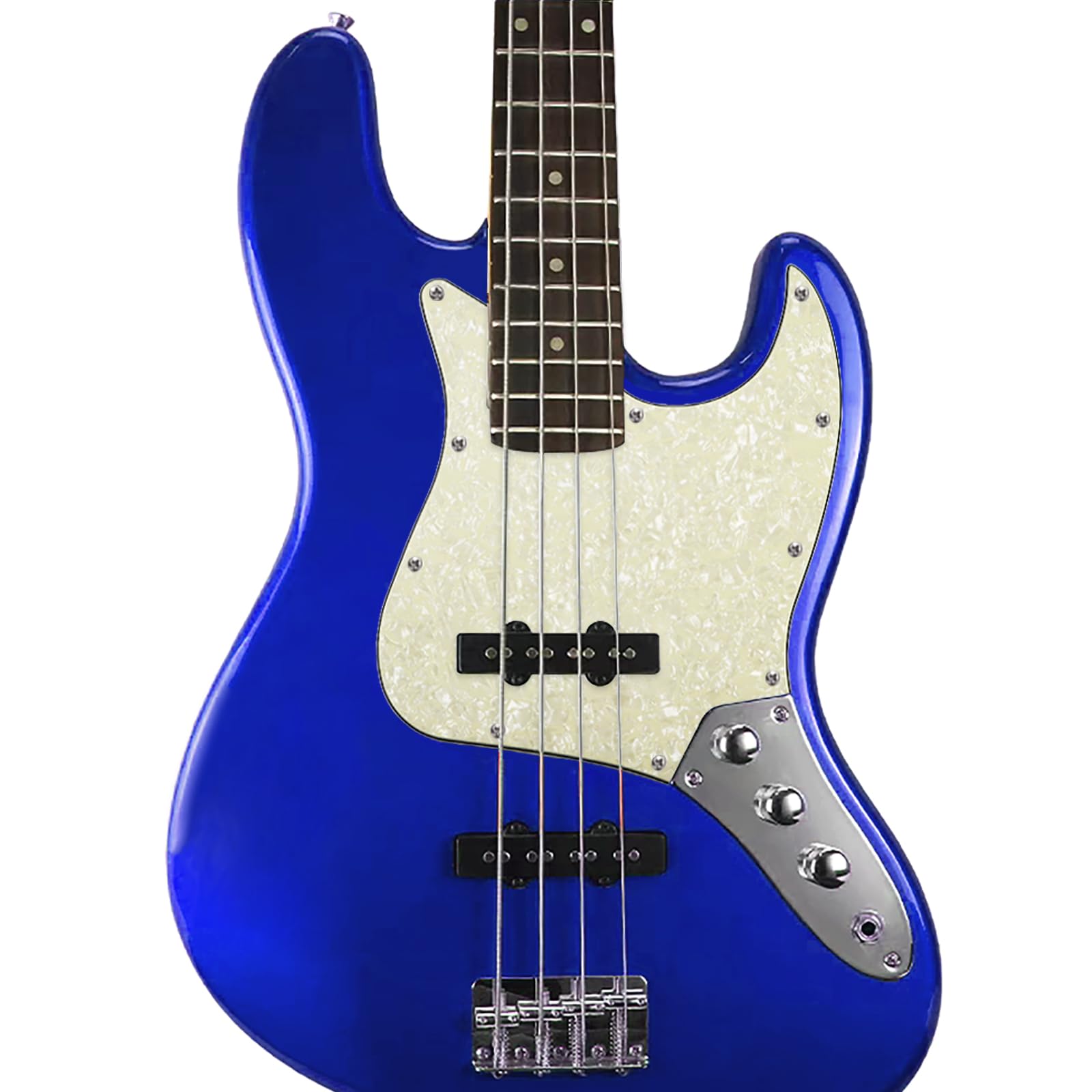 Phrilam 10-Hole Jazz Bass Pickguard for FD 4 String Bass, Aged Pearl 4Ply