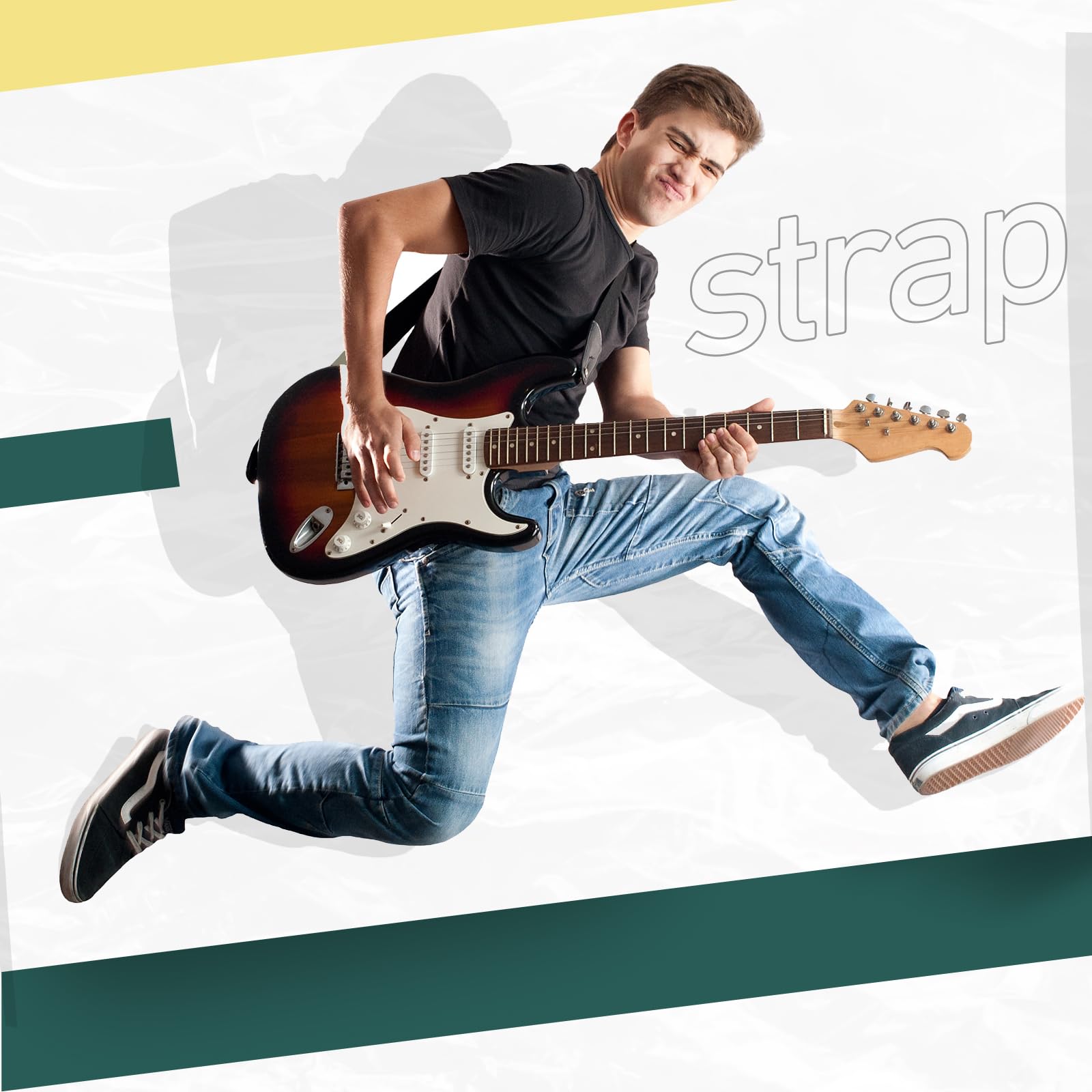 Fiada 4 Pcs Guitar Straps Electric Bass Acoustic Cotton Guitar Straps Adjustable for Musical Instrument Gift(Multicolor,Solid Color Style)
