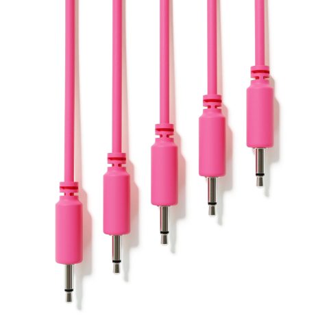 ExcelValley – 5-Pack – Mono Modular Patch Cables – TS 3.5mm 1/8″ Eurorack Synthesizer [Pink | 60 cm – 23.62″]