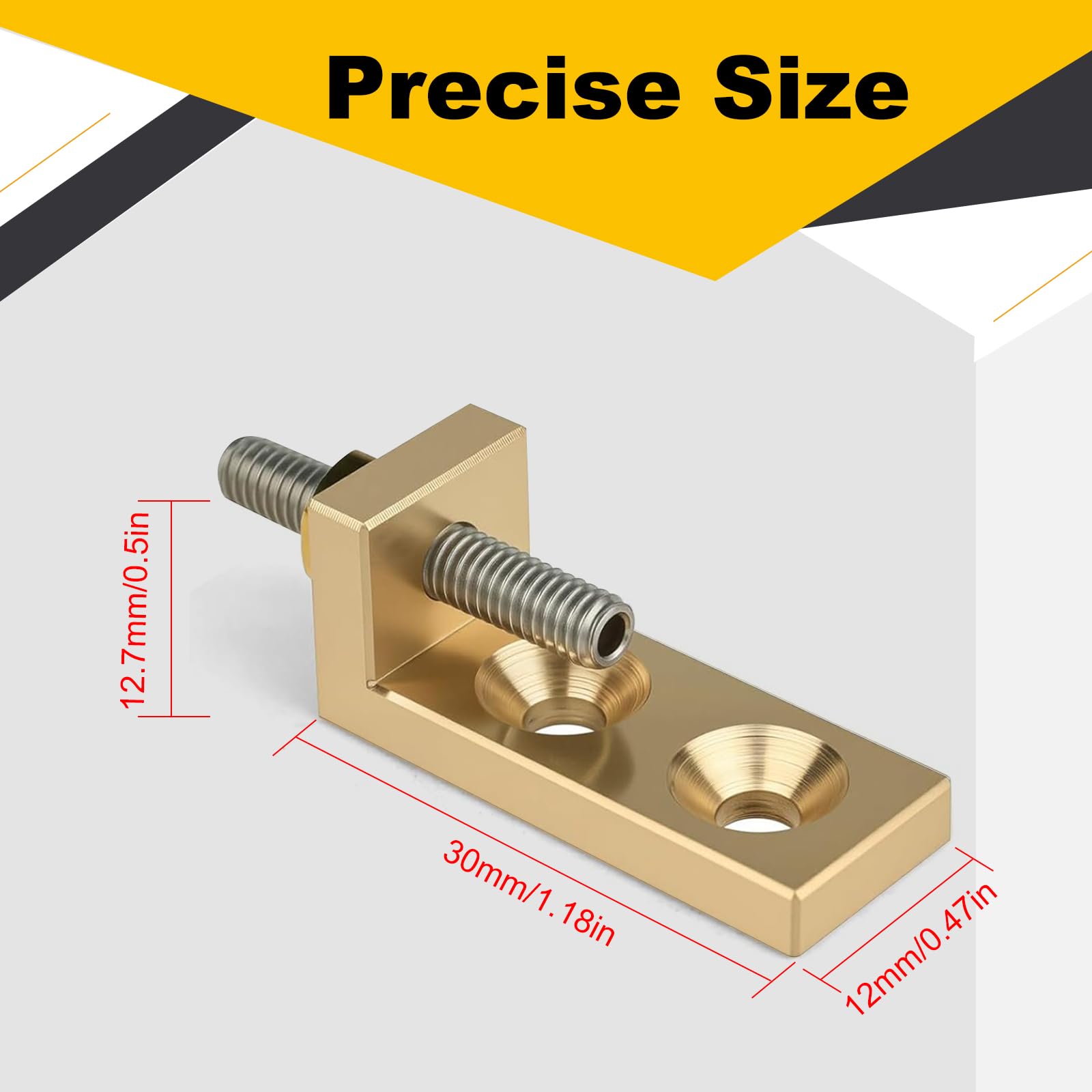 Brass Tremolo Stopper Stabilizer Set Suitable for Floyd Rose and Other Floating Bridges Guitar Parts (FMTS) with Screw Wrench