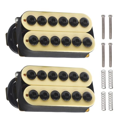 SAPHUE Adjustable Metal Double Coil Electric Guitar Pickups Humbucker Punk Neck/Bridge Pickup (yellow)