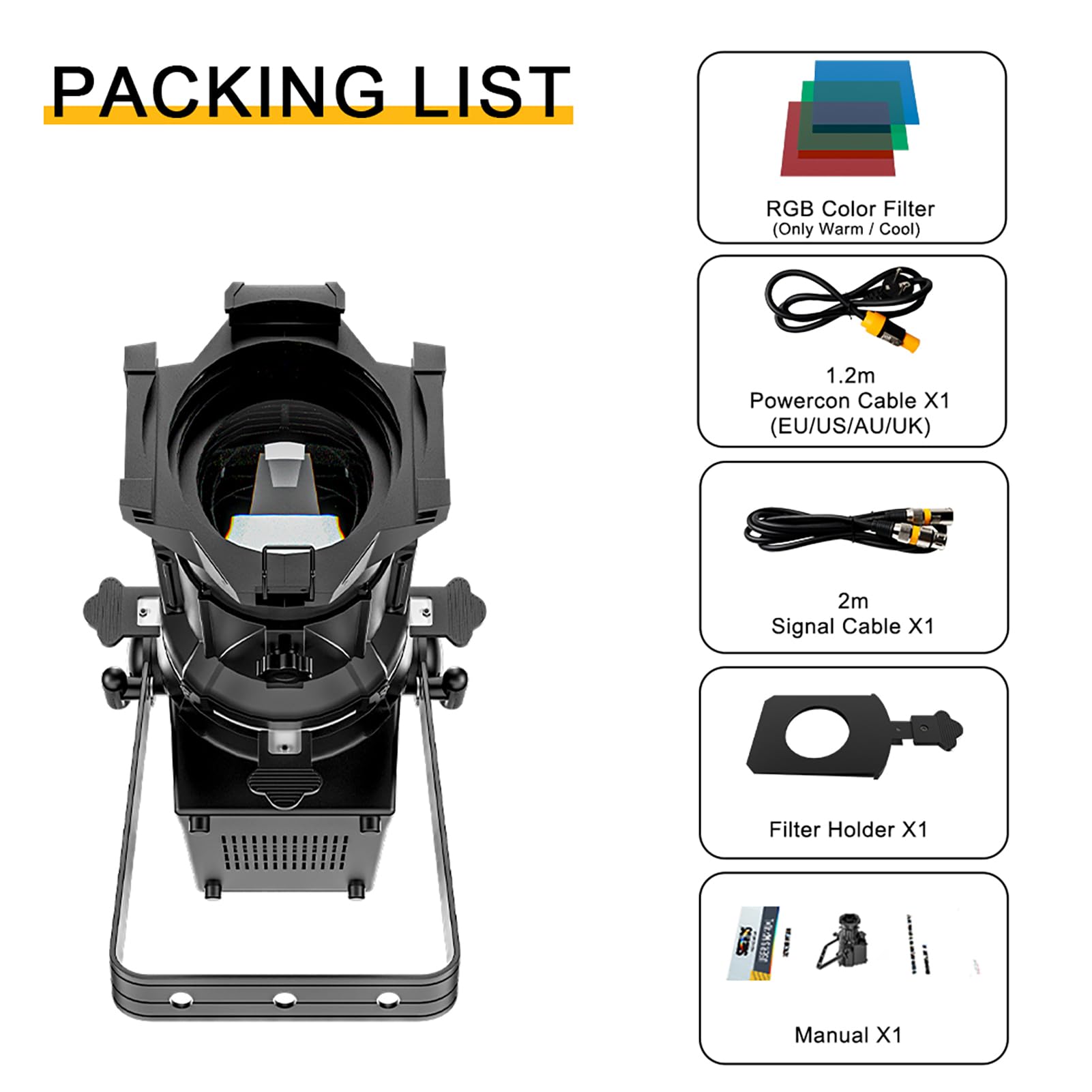 SHEHDS LEKO Profile Stage Spotlights LED Zoom 250W