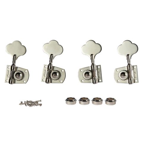 KAISH Nickel 2+2 Cloverleaf Bass Tuners Bass Tuning Machines Bass Tuning Keys for Standard/Highway One Series Jazz J Bass/Precision P Bass