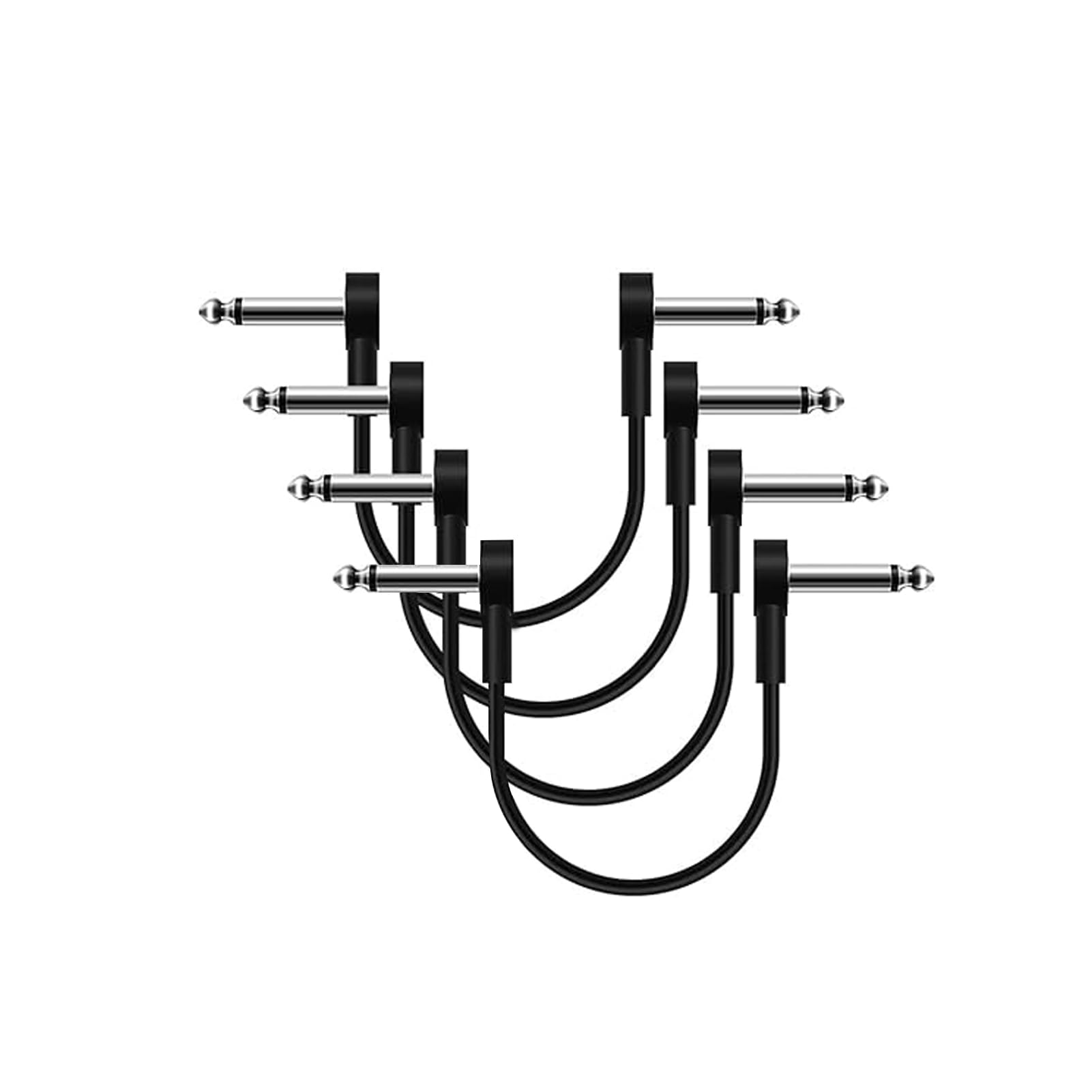 Freleaf Professional Flat Guitar Patch Cables, Noise Free, Save Space, 1/4″ TS Right Angle for Guitar Effect Pedals, Upgraded Full Metal Casing, 6IN 4 Pack