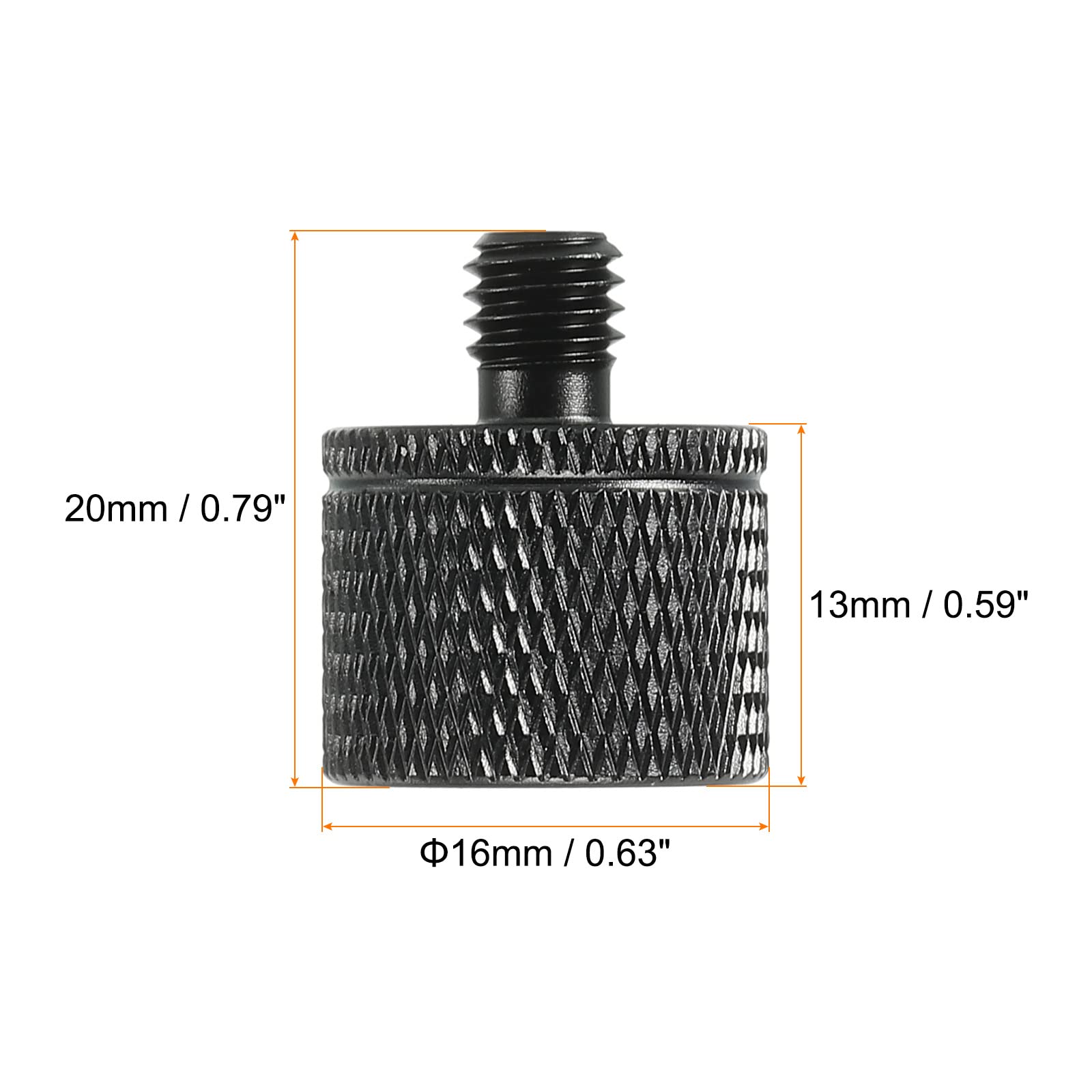 MECCANIXITY Mic Stand Adapter 1/4 Female x M6 Male Camera Screw,Black 2 Pcs