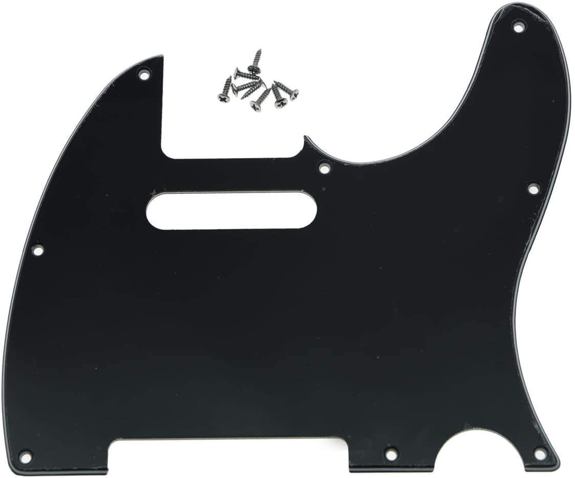 Dopro 8 Hole Tele Guitar Pickguard Scratch Plate fits USA/Mexican FD Telecaster Black 3 Ply