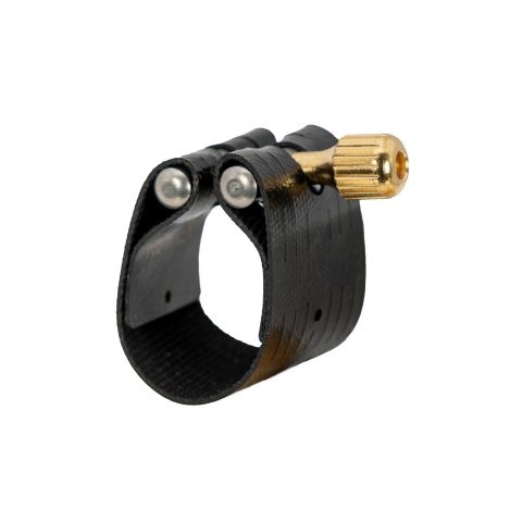 Rovner Ligature & Plastic Cap for Soprano Slim Saxophone – Dark Ligature for Metal Mouthpiece (1MB)