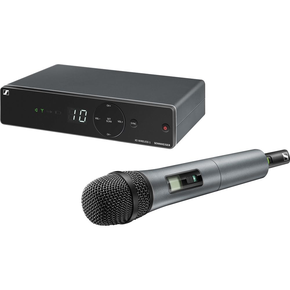 Sennheiser XSW 1-825-A UHF Vocal Set |e825 Dynamic Microphone with Microphone Windscreen + 3′ XLR Cable + Cleaning Cloth (4 Items)