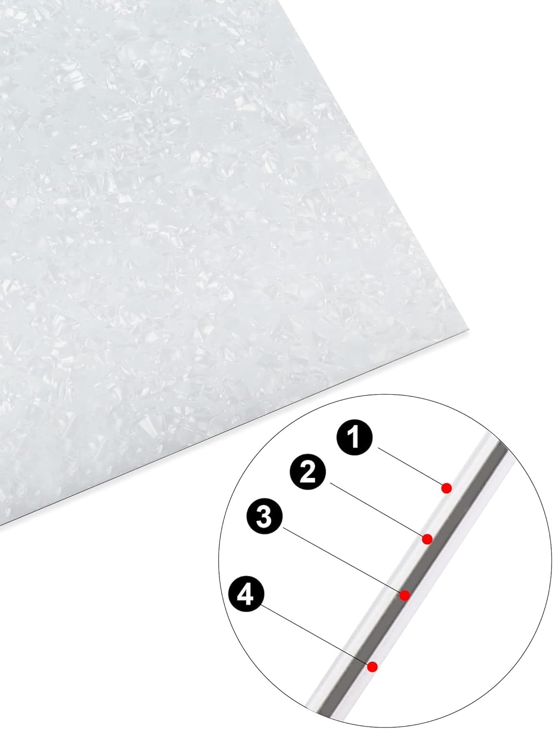 11.6″x17″ inch DIY Guitar Bass Pickguard Blank Material Sheet – Scratch Resistant Backplate for Strat/Tele Guitars & Jazz/P Bass (White Pearl)