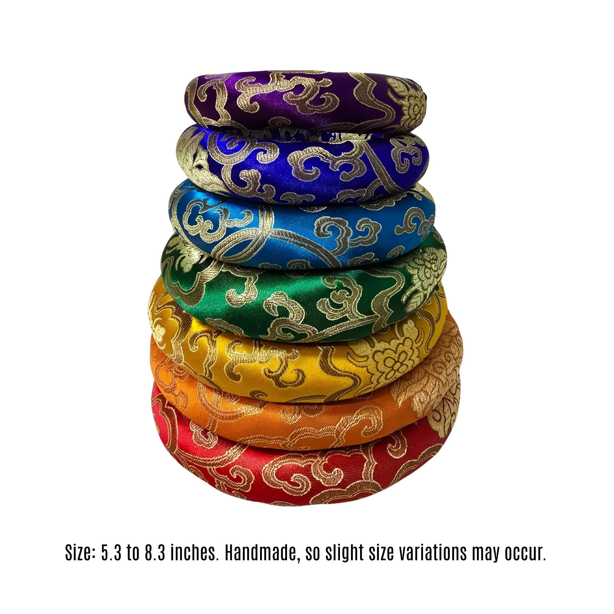 Meetaria 7 Pieces Handmade Singing Bowl Cushion Set, Singing Bowl Accessory Pillow Pad for 6-12 Inch Tibetan Crystal Sound Bowl