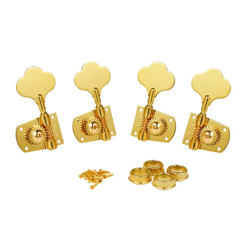 KAISH Gold 2+2 Cloverleaf Bass Tuners Bass Tuning Machines Bass Tuning Keys for Standard/Highway One Series Jazz J Bass/Precision P Bass