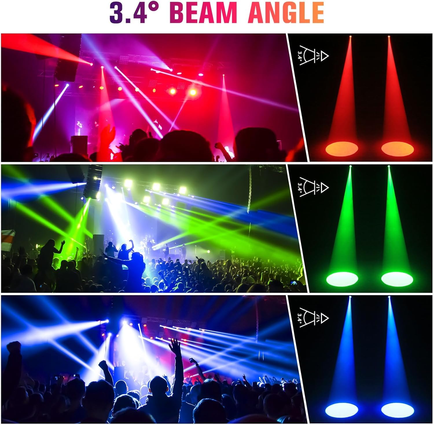 20W Pinspot Light with Remote,RGBWYP+Cyan LED Beam Spot Lights,Ultra Bright Mirror Disco Ball Spotlight Stage Light for DJ Disco Party Bar Club Show Wedding Children’s Theater (Black, 2 Pack)