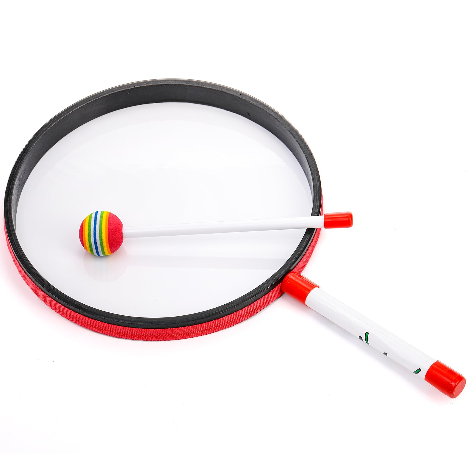 Foraineam 2 Pieces 8 Inch Hand Drum with Drum Stick Musical Sound Tool Music Percussion Instruments
