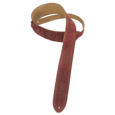 Levy’s Leathers 2″ Suede Guitar Strap with Suede Backing. Adjustable from 36″ to 52″; Burgundy (MS12-BRG)