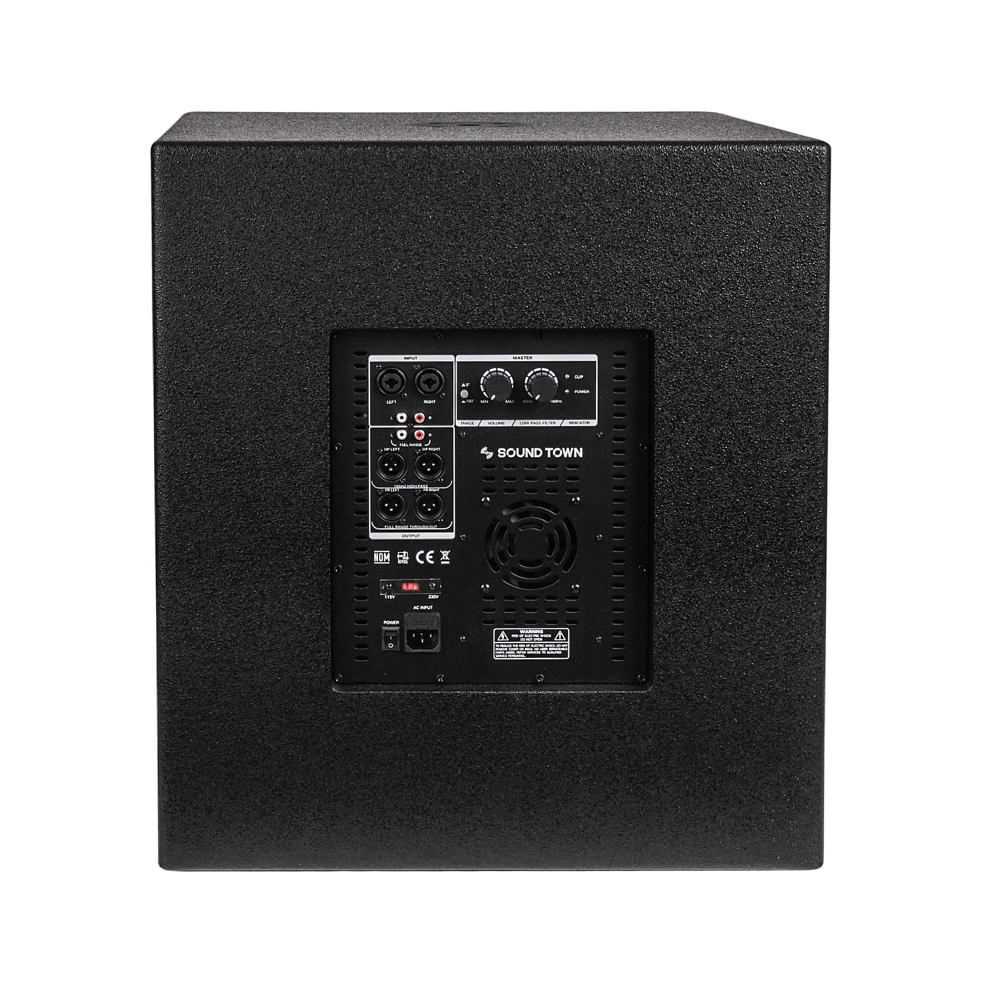 Sound Town METIS Series 2400 Watts 18″ Powered PA/DJ Subwoofer with Class-D Amplifier, Birch Plywood, Black (METIS-PRO18AS)