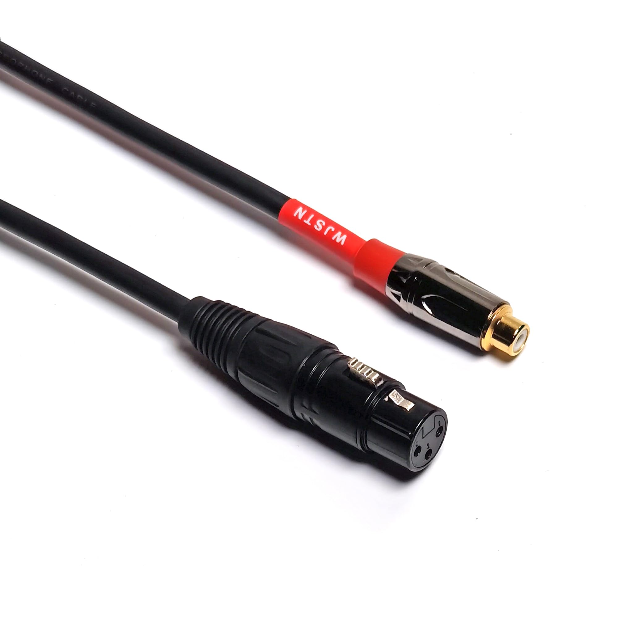 WJSTN XLR to RCA Cable Female to Female Adapter 3 Pin XLR to RCA Plug HiFi Audio Cable 2Pack/6 inches