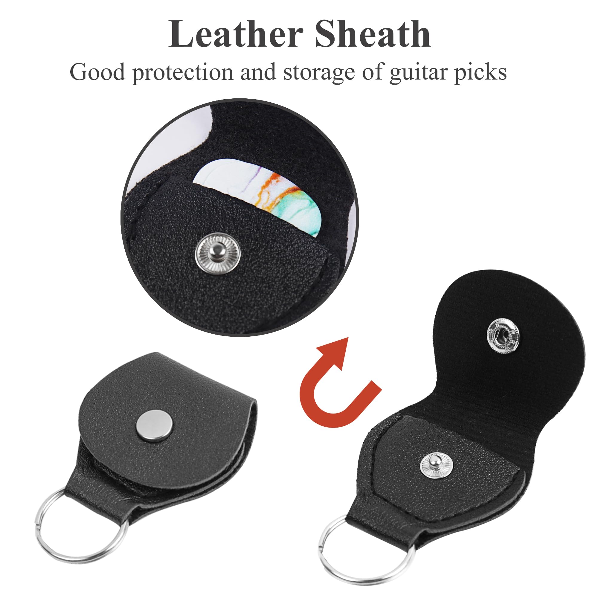 LIZIMANDU Adjustable Guitar Strap Includes 2 Strap Locks & 4 Matching Picks.Leather ends Guitar Shoulder Strap Suitable for,Gift for Guitarist(1-Splash Ink)