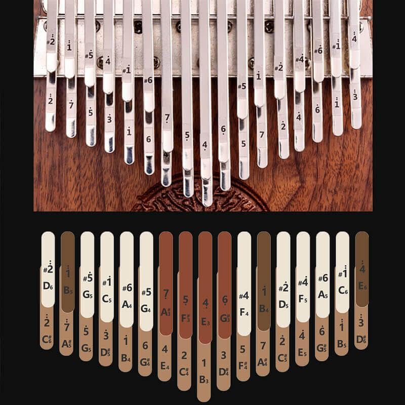 HLURU 34-Key Chromatic Kalimba Thumb Piano with Pickup, Walnut, Life Tree