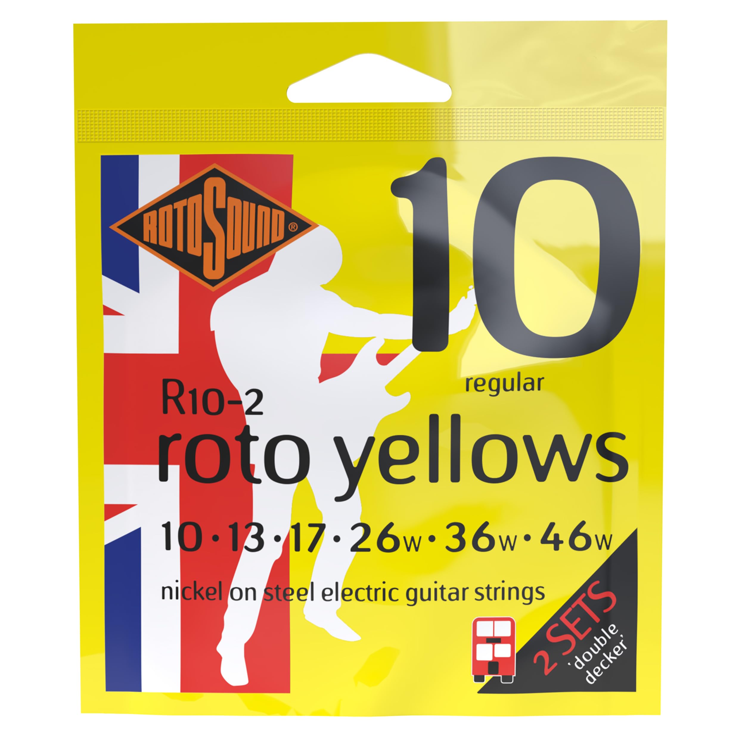 Rotosound Roto Yellows Double Deckers Electric Guitar Strings 2-Pack