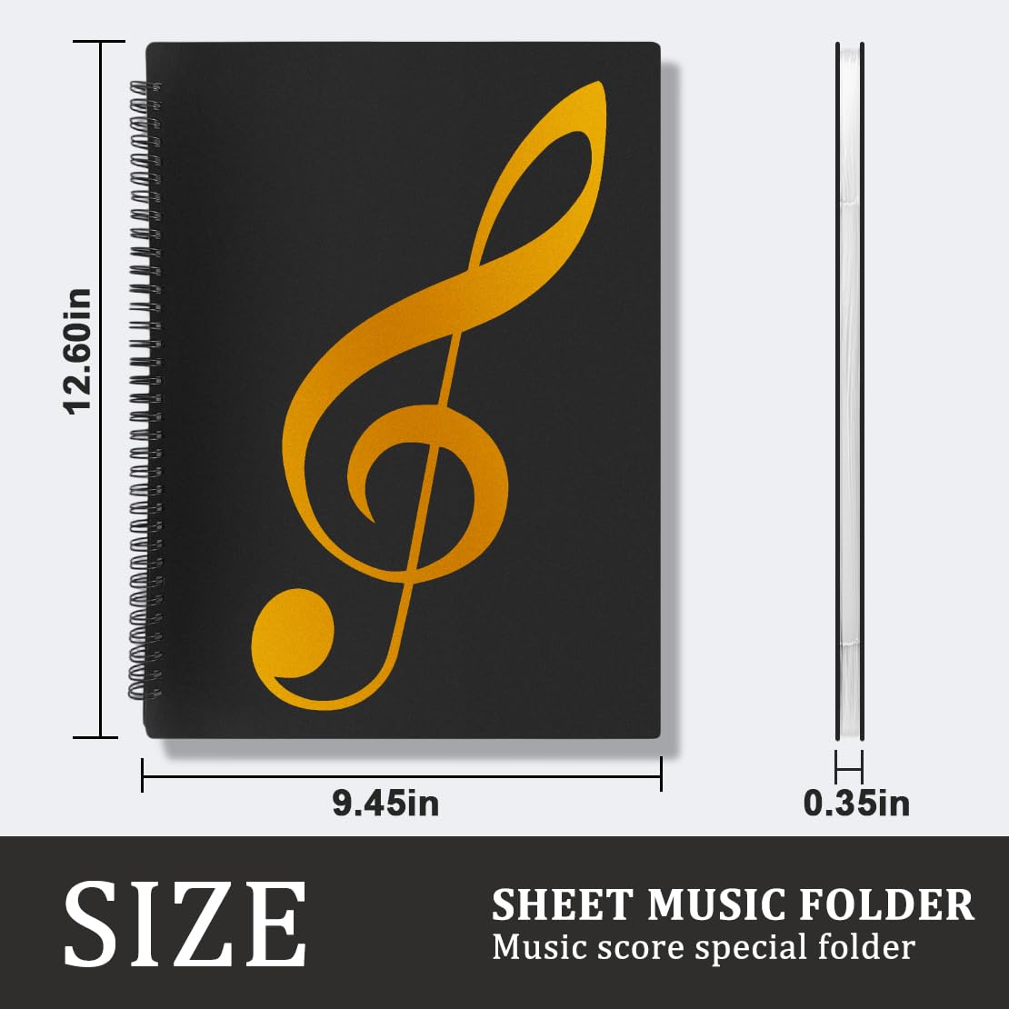 6Pack Sheet Music Folder,10 Double Sided Pocket Music Binder for Musicians