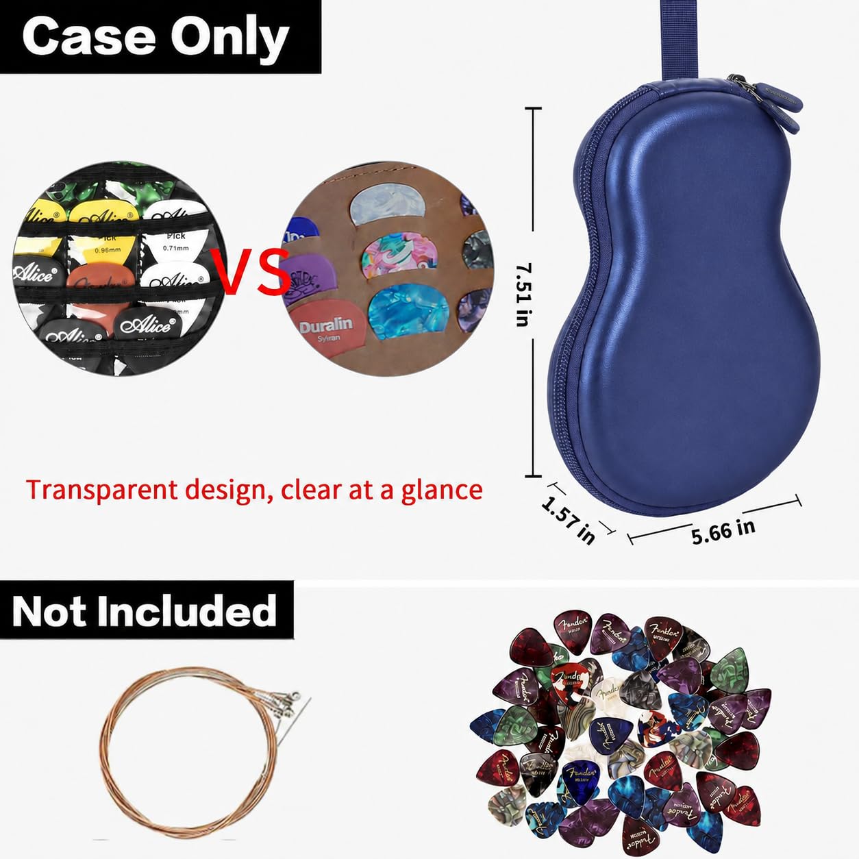 ANKHOH Guitar Pick Case for Fender/for Acoustic/for ChromaCast 63+ Slots