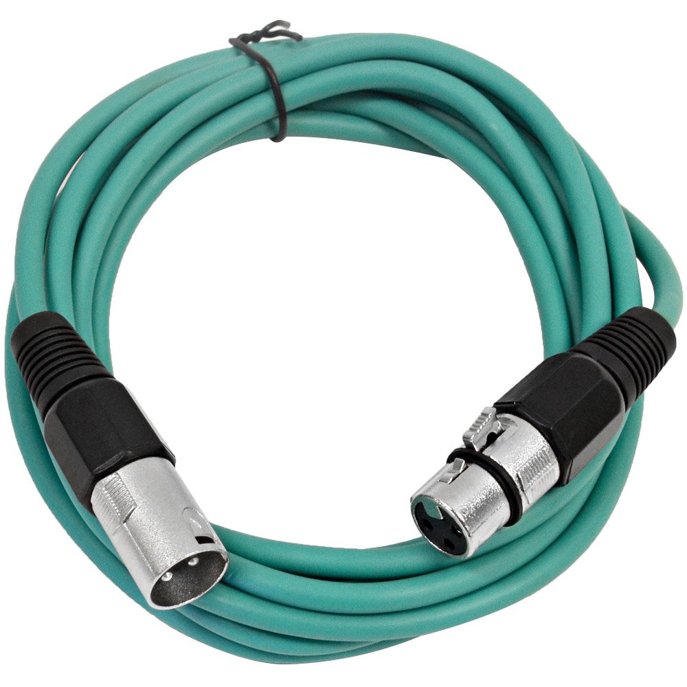 SEISMIC AUDIO – SAXLX-10 – 6 Pack of 10′ Green XLR Male to XLR Female Patch Cables – Balanced – 10 Foot Patch Cords